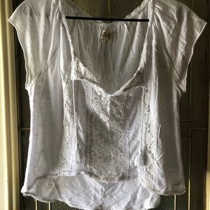 Hi-Low Medium Hollister lace/cotton shirt